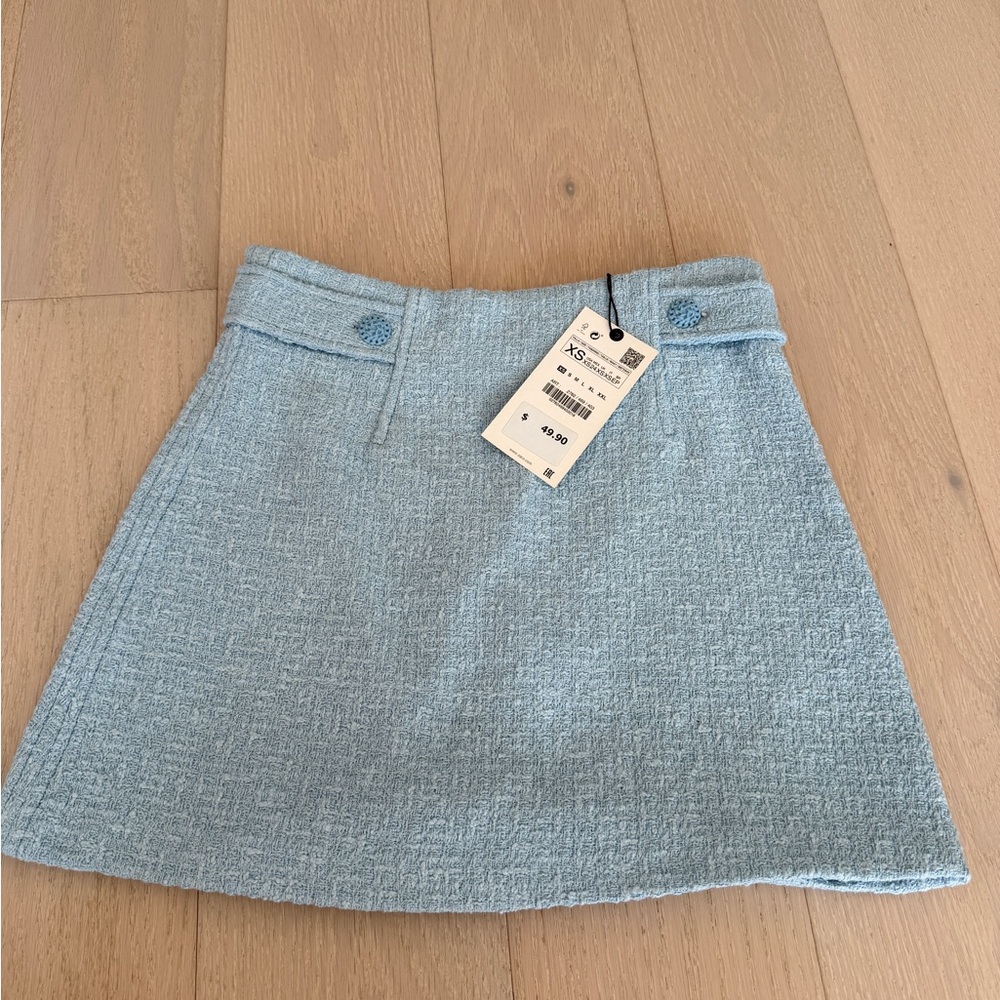 Light Blue Zara Mini Skirt